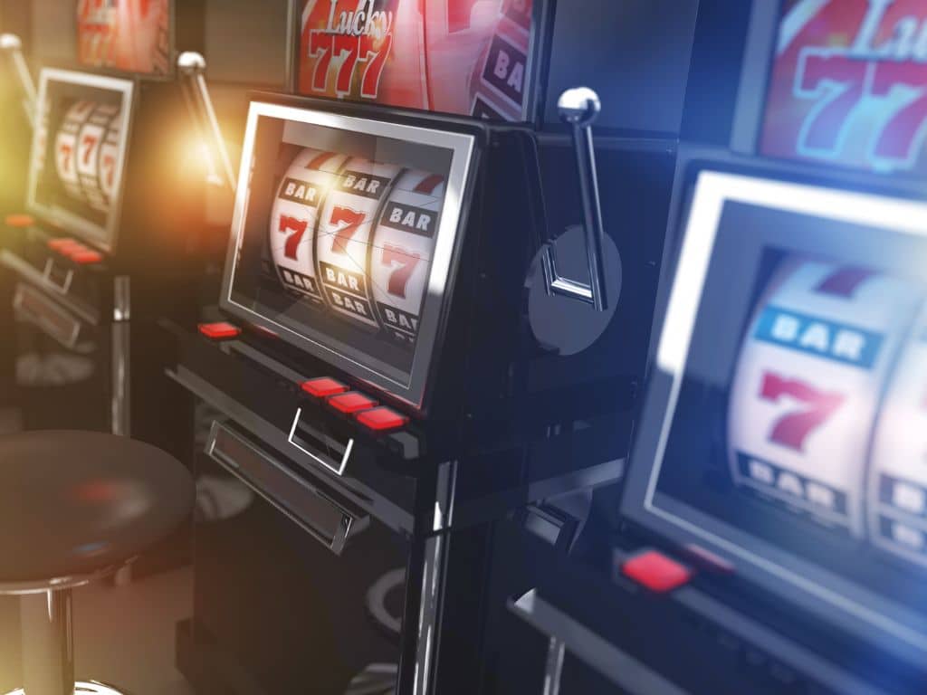 슬롯머신 릴과 행의 차이를 보여주는 슬롯머신 화면